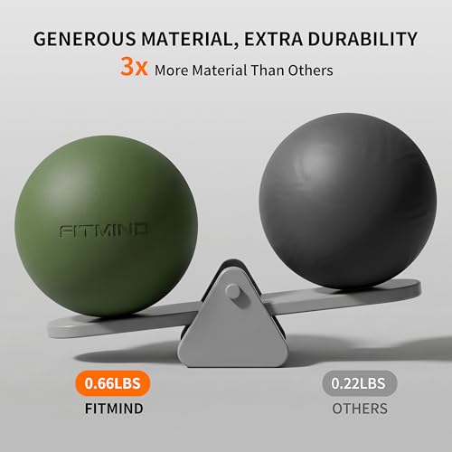Pilates Ball 8 inch, Small Yoga Ball Extra Thick, Mini Pilates Ball with Pump, Non-Slip Surface Small Exercise Ball for Physical Therapy, Stretching, Strength & Core Training - color: Dark Green
