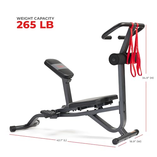 Sunny Health & Fitness Full Body Stretch Machine Back Stretcher Pivot Seat | Pivoting Seat, Multi-Use Handlebar, Padded Back Support, Full-Body Stretching, Flexibility Training, Home Gym Use - color: Black