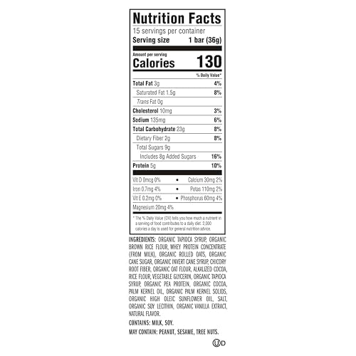 Zbar Protein - Chocolate Flavored Mint - Crispy Snack Bars - Made with Organic Oats - Non-GMO - 5g Protein - Gluten Free Protein Bars (15 Pack)