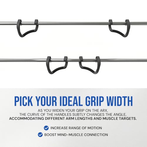 KENSUI Arx Grips - Wide Grip Pull Up Attachment, 800 lb Tested Capacity | Dynamic 5° to 35° angle gives multiple pulling positions for rows, pulldowns, shrugs and back training