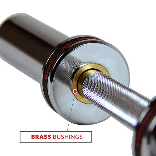 Sunny Health & Fitness Olympic Dumbbell Bars w/ 2 Ring Collars, 16-20 Inch - size: 20-Inch