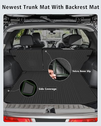 Floor Mats Custom Fit for Chevy Trailblazer AWD 2021-2025 2026 Trunk Mat with Backrest Mat All Weather TPE Cargo Liner Full Set for Chevrolet Trailblazer Accessories,Black (Upper Cargo Floor Mat - size: For Chevy Trailblazer AWD 2021-2026