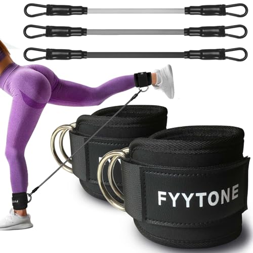 Ankle Resistance Bands with Cuffs - Workout for Gym&Home, Glute Butt Exercise Equipment,Ankle Weights for Lower Body, Shaping the Perfect Butt - color: Black