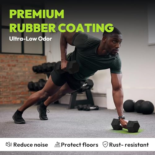 Hex Dumbbell Sets, 90-640 lb Rubber Encased Exercise & Fitness Dumbbells Set, Hand Weight for Strength Training, Weight Dumbbells - size: 200 lb Set (Pair of 10, 15, 20, 25, 30 lb)