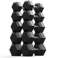 PAPABABE Dumbbell Set, Rubber Encased Home Gym Dumbbells, Weight Dumbbells for Women & Men, Hand Weights for Home Gym & Strength Training - size: 300 lb Set (Pair of 20, 25, 30, 35, 40), style: Chrome Grip