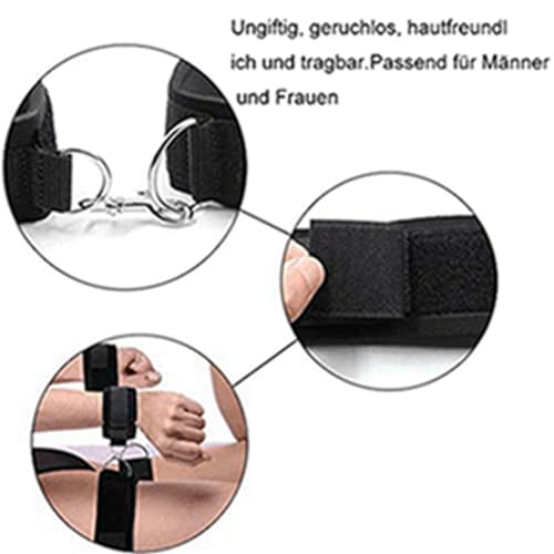 Bed Tie Downs Adult Bondaged with Wrist Ankle and Thigh Restraints Leg Spreader Bar Bonage Sex Resistance Bands with Ankle Strap Sex Playing Bed and Handcuffs Tools Sex Cuff Bracelet Set Sweater
