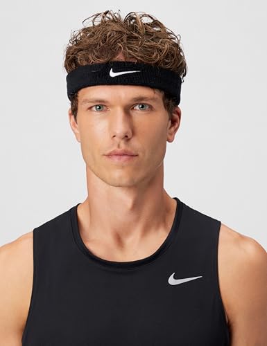 Nike Unisex Adult Swoosh Classic Headband - color: Black/white