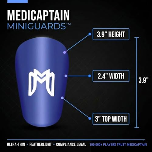 MediCaptain MiniGuards - Mini Shin Guards for Soccer Players - Tiny Shin Pads for Men, Women, Teens - Miniature Shin Guards 3.9 x 2.4 inch - Perfect for High Level Soccer Athletes - color: Blue