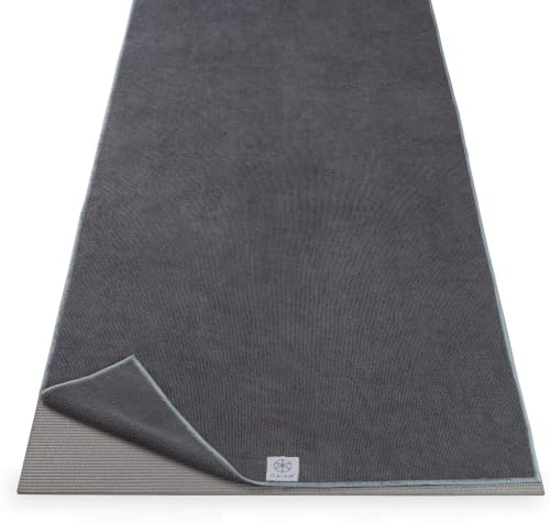 Gaiam Yoga Mat Towel Microfiber Mat-Sized Yoga Towel for Hot Yoga - color: Folkstone Grey, size: 24"W x 68"L (Pack of 12)