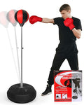 Fitness Reflex Bag, Speed Ball Stand Punching Bag with Gloves, Boxing Bag for Adults and Teens, 59IN Great MMA Training - color: Black Red