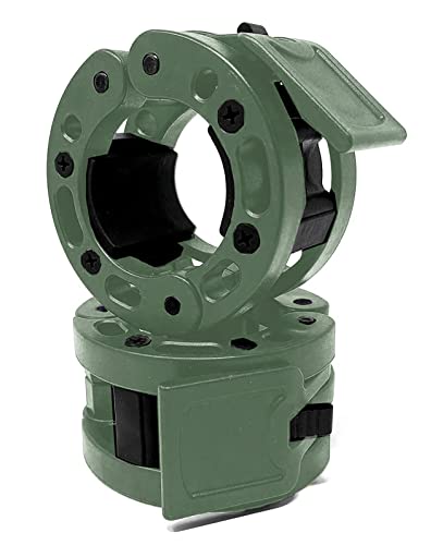 Clout Fitness Olympic Barbell Clamps Collars Quick Release Pair of Locking Weight Clips Fit 2 Inch Barbell for Weightlifting - color: Olive Green, style: Classic Quick Release