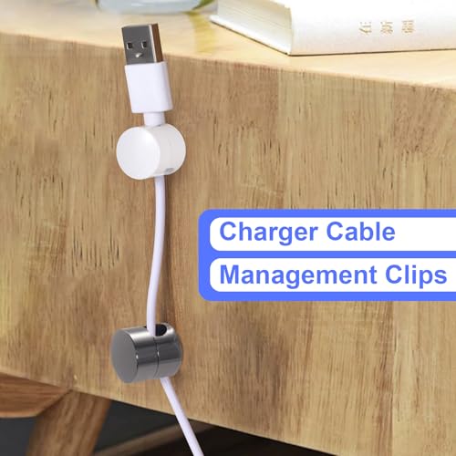 SmallCat 3 Sets Charger Holders for Cords, Adjustable Cable Anchor Holders, Adhesive Metal Cord Clips, Cable Management Wire Organizers for Desk, Office, Nightstand - Black, Red Bronze, White - color: Black, Red Bronze, White, size: 3 Sets