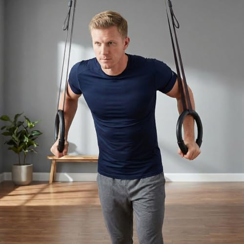 BESPORTBLE Gymnastics Rings for Home Gym Workout, 1 Pair Heavy Duty ABS Gym Rings for Calisthenics Equipment, Professional Fitness for Pull Up Bar Strength Training, Gift for Men Women Fitness