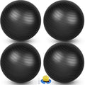Leyndo 4 Pcs 26 Inch Yoga Exercise Ball Pilates Pregnancy Birthing Fitness Ball with Quick Pump Anti Burst for Improved Posture, Balance, Yoga, Pilates, Training - color: Black