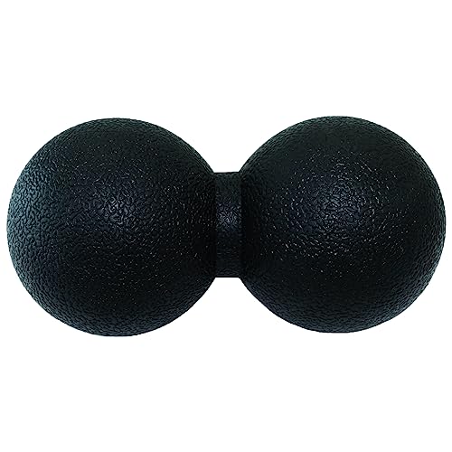 Hard Peanut Massage Ball, Double Lacrosse Massage Ball. Deep Tissue Massage Roller Mobility Ball for Physical Therapy Myofascial Release Muscle Relaxer Acupoint Massage (Black) - color: Black