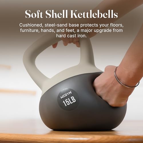 WeGym Soft Kettlebells with Cushioned Impact-Resistant Base and Anti-Slip, Wide-Grip Handle for Home Workouts, Weightlifting, and Full Body Strength Training - color: Sandstone, style: 20LB