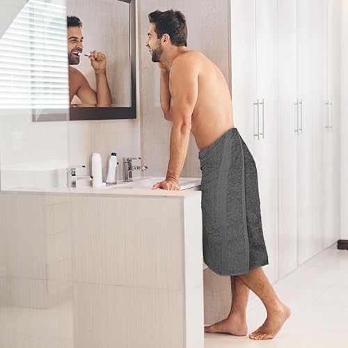 Commercial Bulk Pack of 12 Small Bath Towels – 100% Cotton Terry 24" x 46" – Ideal for Hotels, Salons, Gyms, Spas & Institutional Use – Charcoal Grey - color: Charcoal Grey, size: 24"x46" - PK 12