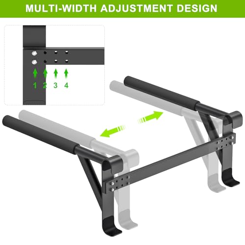 Swedish Stall Bars 2"x2" with 1" Holes, Wall Mounted Wood Gym Ladder for Suspension Training, Home Gym, Calisthenics, Physical Therapy, School & Clinic - color: Dip Bar Attachment Only