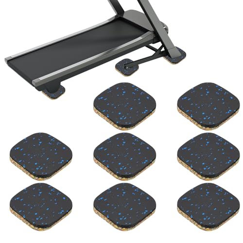 PATIKIL 8 Pcs Treadmill Mat Pads, 4x4x0.6 High Density Foam Anti Vibration Pad Sound Proof Floor Mat Exercise Equipment Mat for Carpet Protect Noise Reduction Home Gym, Blue - color: Blue, size: 4x4x0.6"