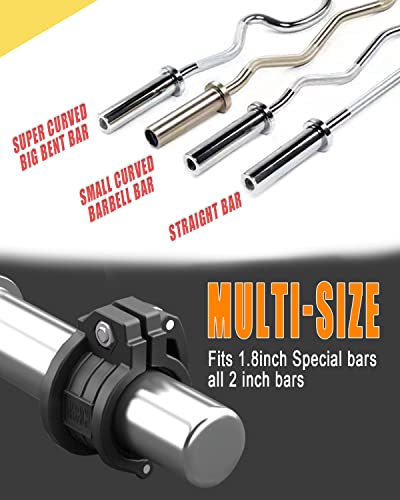 Barbell Clamps 2inch - 2 PCS Adjustable Barbell Clips Quick Release Locking Weight Clips Olympic Barbell Collars (Black 1.8-2inch) - color: Black 1.8-2inch
