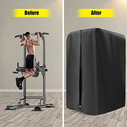 Kingling Pull Up Bar Station Cover for Power Tower Home Strength Training Dip Stands - Waterproof & Dustproof Protective Cover - color: 42"L x40"W x88.2"H