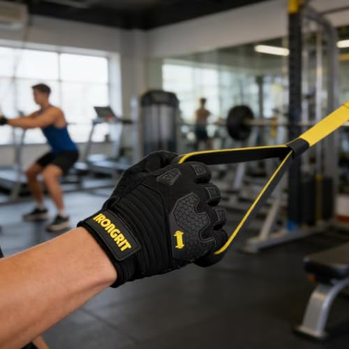 Workout Gloves for Men Women with Anti-Slip Shock-Absorbing Pad, Light Weight Full Finger Gloves Touch Screen Breathable for Gym, Weightlifting,Rowing and Basketball and Cycling - size: X-Large