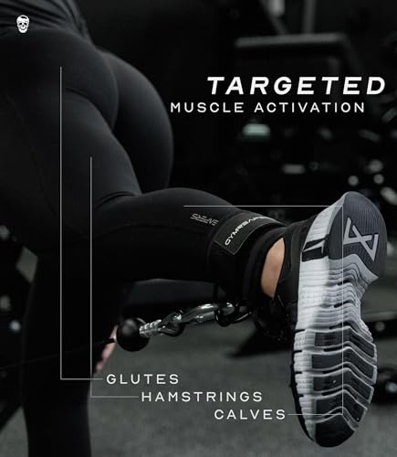 Gymreapers Ankle Straps For Cable Machine Kickbacks, Glute Workouts, Lower Body Exercises - Adjustable Leg Straps with Neoprene Padding - color: Black, size: Pair