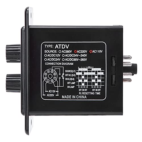 Twin Timer Relay, On Off Knob Control Time Switch 6S-60M, Short Period Repeat Cycle Intermittent Timer Interval Timer (AC 110/220V)