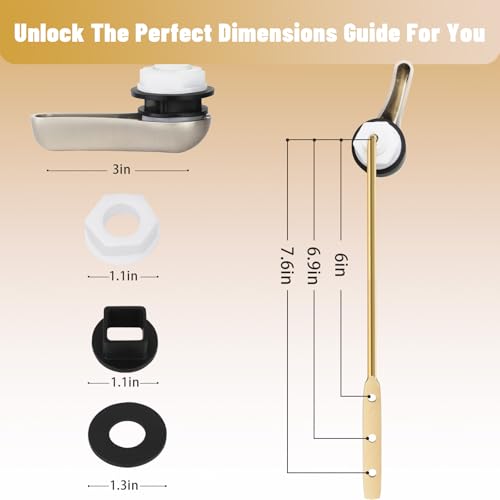 Lydia's Deal Toilet Handle Replacement Kit, Adjustable Front Mount Toilet Tank Flush Lever with Lock Nut, Fits Most Front-Mount Standard Toilets, Easy DIY Install, Toilet Repair Kit (Brushed Nickel) - color: Brushed Nickel