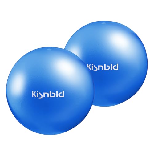 kisnbld Small Exercise Ball, 9 Inch Mini Pilates Ball, Anti Burst and Slip Resistant Mini Yoga Ball for Stability, Fitness, Physical Therapy, Stretching & Core Strength Workout at Home Gym & Office - color: 2Blue