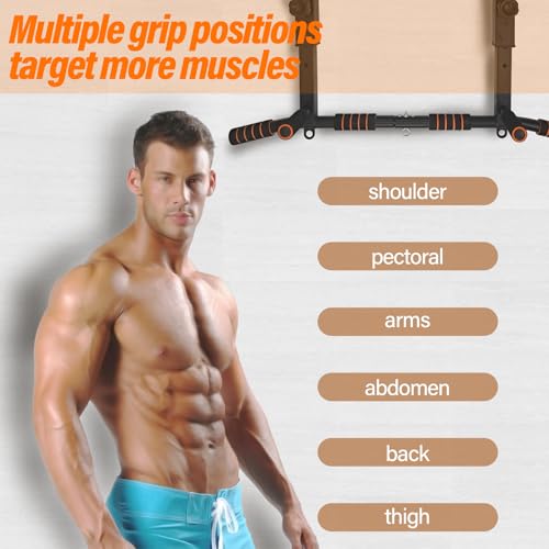 Joist Mounted Pull Up Bar,Wall Mount Pull Up Bar,Ceiling Mounted Chin Up Bar for Upper Body Workout, Dip Stand Supports to 440 Lbs - style: type D