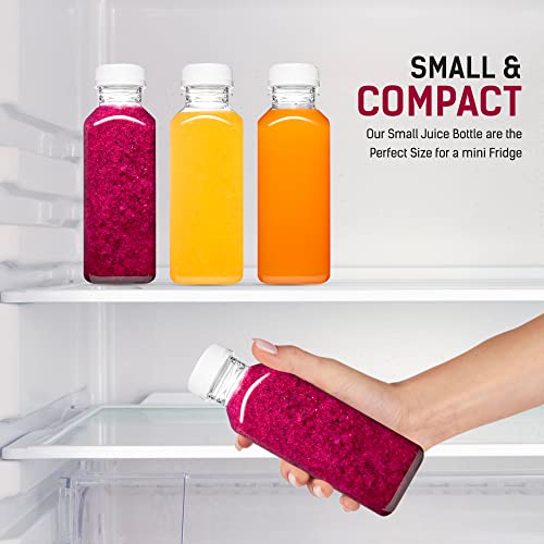 Norcalway Plastic Juice Bottles with Caps, Reusable Juicing Bottles, Clear Drink Containers with Lids for Juicing, Smoothie and Other Beverages - 12oz 6pcs - size: 12 OZ / 6 PACK