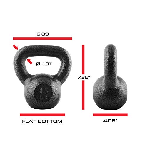 CAP Barbell Cast Iron Kettlebell - Singles and Sets, Multiple Weight Choices - size: 35 pounds set