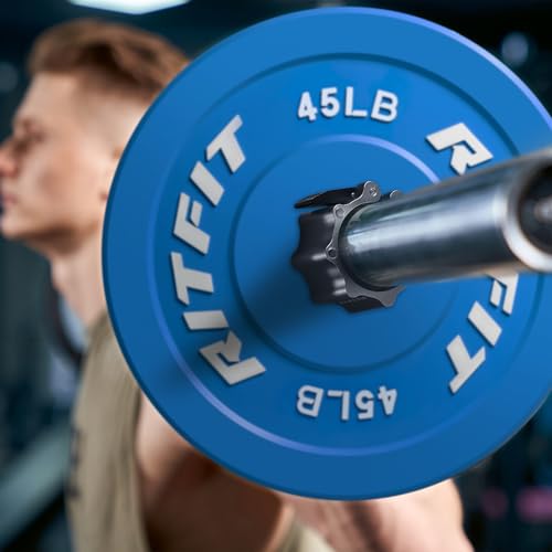 RitFit 2-Inch Magnetic Barbell Collars Locking Clamps - Heavy Duty Aluminum Alloy, Quick Release with Non-Slip TPR Pads for Olympic Weightlifting Powerlifting Training (Pair) - color: Black