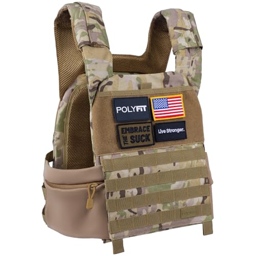 Polyfit Fortify Weighted Vest - Workout Vest for Men & Women - color: Camo