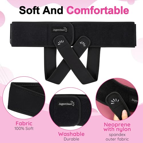 V3 Smart Maternity Belt 4 in 1 - Adjustable Pregnancy, Pelvic, Hip & Vulva Support Belt, Comfortable Belly Band for Prenatal & Postpartum Relief, Soft & Breathable Fabric - Black - size: Large/X-Large