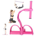 21 Fitness Resistance Bands-4 Tube Pedal Ankle Puller - 2023 New Sit up Leg Stretch Rope Exercise Bands with Handles, Stretching Workout Fitness Bands for Arm Weights Exercise Equipment - color: Pink