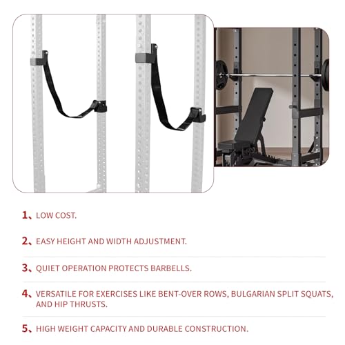 MARLANG Power Rack Attachments Safety Straps Squat Rack Attachments Fit 3x3 Power Rack for Row Deadlift Bench Press Hip Thrust Chest Press and More - size: 2"x2" Post,1" Hole diameter,Straps Length 47.24"
