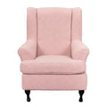 CRFATOP 2 Piece Stretch Wingback Chair Cover Jacquard Wing Chair Slipcovers Spandex Fabric Wingback Armchair Covers with Elastic Bottom for Living Room Bedroom Wingback Chair,C29 - color: Color C29