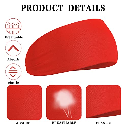 Deekin 6 Pcs Sweatbands for Kids Soccer Headbands Boys for Sports Breathable Sweat Wicking Headband for Kids Athletic Baseball Football Youth 5-15 Years Old - color: Multi Colors