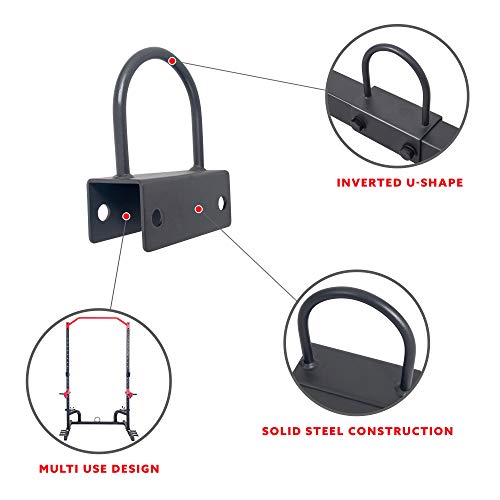 Sunny Health & Fitness Power Cage Squat Rack Attachments for Home Gym | Strength Training, Expanded Workout Variety, Durable Construction, Secure Fit, Quick Installation, Versatile Exercise Support - style: U-Ring