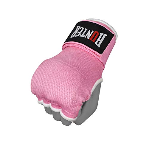 HUNTER Gel Boxing Hand Wraps for Men & Women, Quick Inner Gloves with Wrist Support for MMA, Muay Thai, Kickboxing & Martial Arts Training, Knuckle Protection (Pair) - color: Pink, size: Small-Medium