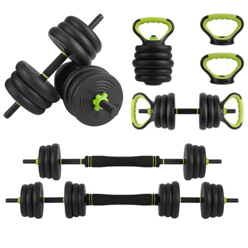 Adjustable Weight Set 66/88 Lbs, 4-in-1 Dumbbell Set and Barbell Weight Set for Home Gym, Converts to Kettlebell & Push-Up Stand, Free Weights Dumbbells Set for Men & Women Full Body Workout - size: 66 LB-Round