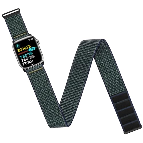 Arm/Ankle Band Compatible with Apple Watch 38mm 40mm 41mm 42mm 44mm 45mm 46mm 49mm for Women Men, Adjustable and Breathable Nylon Armband/Ankle Strap for iWatch SE3 2 1 Ultra Ultra2 Ultra3 Series 11 10 9 8 7 6 5 4 3 2 1 - color: Standard (BlueGreen), size