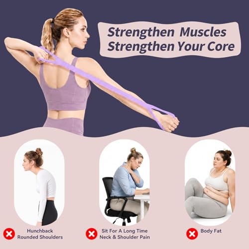 Figure 8 Resistance Bands with Handles, 15/25/35 Lb 8 Shaped Resistance Bands Silicone Exercise Bands for Women Arms Back Shoulder Workout Training Elastic Ropes for Yoga Stretching Pilates - color: Pink+Blue+Purple