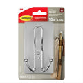 Command X-Large Satin Nickel Triple Hook, 1 Hook, 3 Strips, Damage-Free Hanging with Adhesive Strips, No Tools Wall Hook for Hanging Decorations in Living Spaces - style: 1-Pack