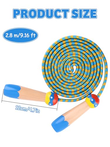 Jump Rope for Kids, Lorvain Adjustable Skipping Rope, Kids Jump Ropes with Wooden Handle for Girls Boys, Weighted Jumping Ropes for Fitness Workout Exercise Outdoor Fun Activity - color: Dark Blue-1 Pc