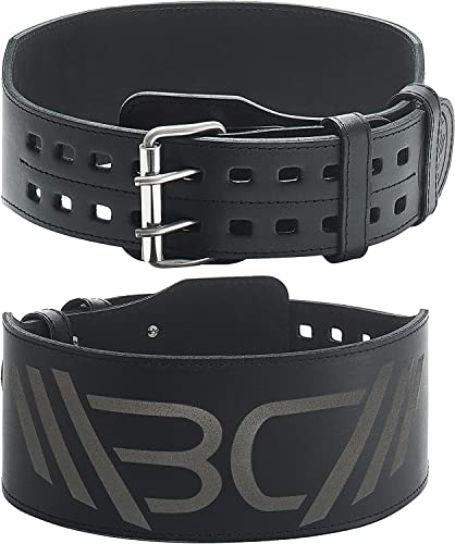 WARM BODY COLD MIND Leather Weight Lifting Belt 4" Adjustable Belt with Buckle for Workout, Squats, Gym, Powerlifting, Olympic Weightlifting, Strength Training. Waist/Back Support - size: Medium