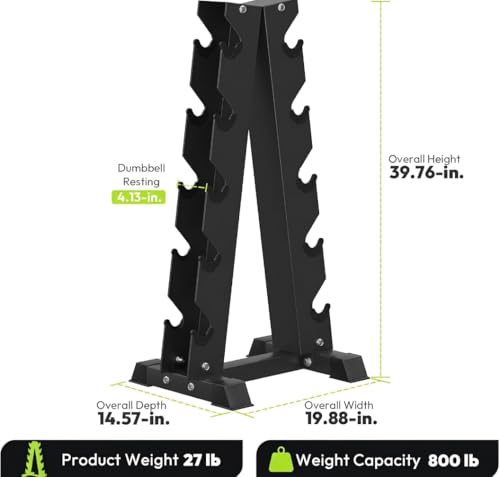 HANDBODE A-Frame Dumbbell Rack | Ideal for home gym, space-saving triangular frame, heavy-duty steel, holds multiple dumbbells securely - color: 1 X 5-Tier A-Frame (800lb)