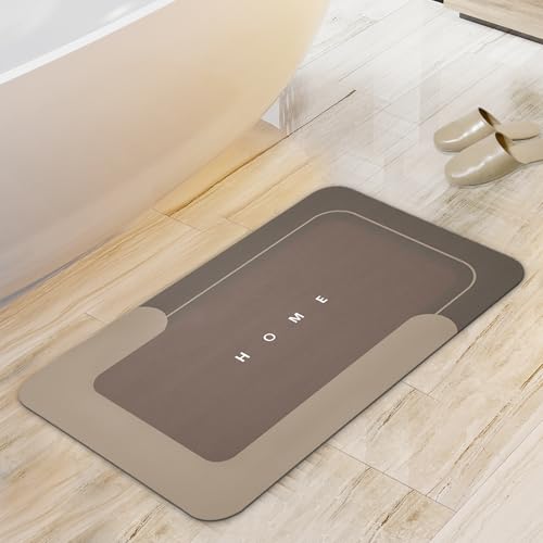 Housego Absorbent Bath Mat, Quick Dry Bath Rug, Non-Slip, 15.7x23.6, Brown | Absorbent Bath Mat Magic Rug; Quick Drying Mat Magic Bath Mat Non-Slip Floor Rug Rubber Backed for Bathroom Kitchen Shower - color: Brown, size: 1 Rectangular Piece (15.7" x 23.6